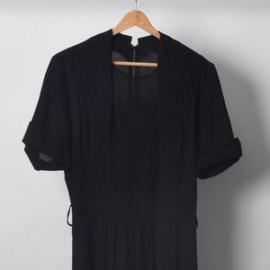 Vintage 50s Collared Cocktail Swing Dress